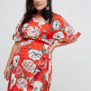 Asos floral wrap dress